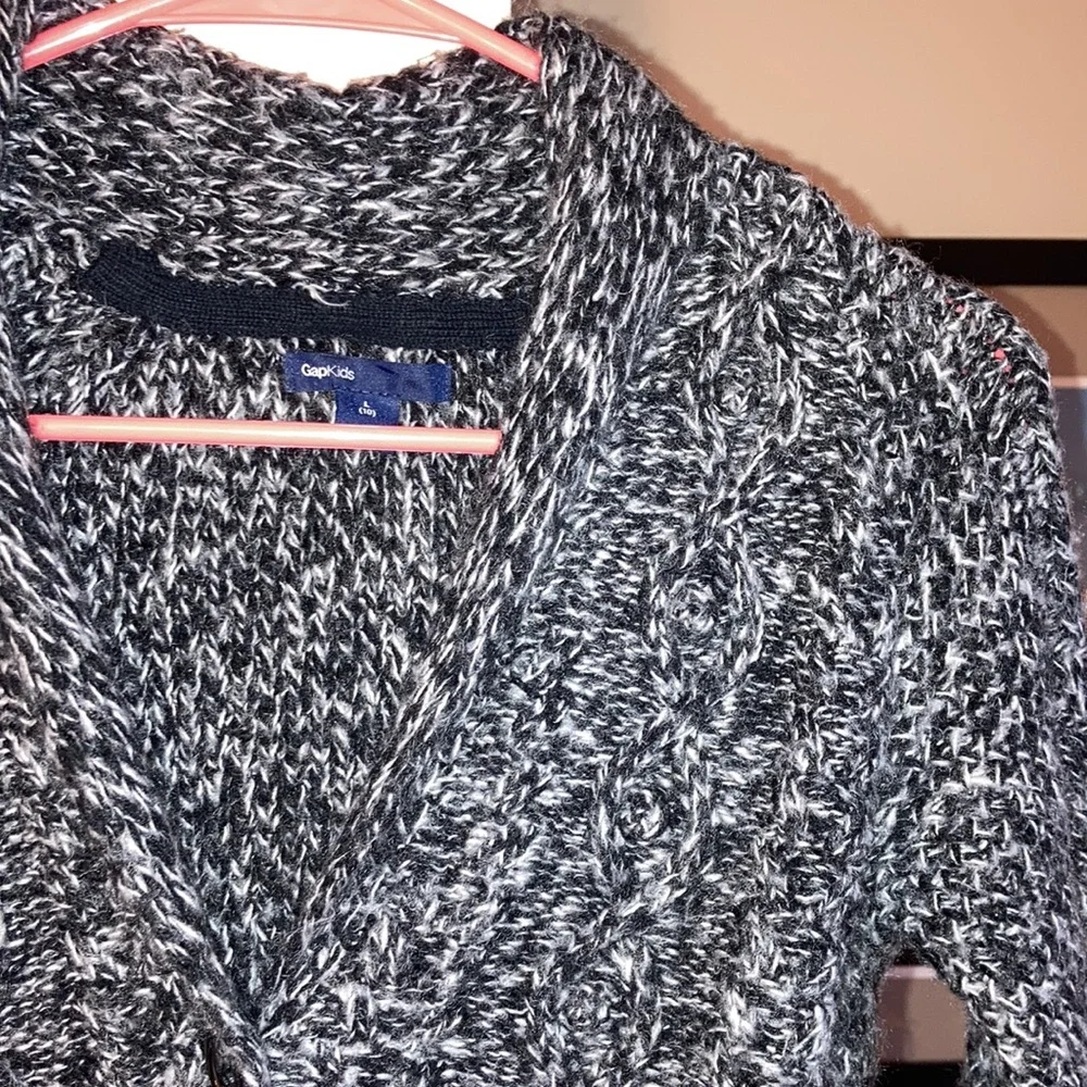 Gap Kids black and white knit cardigan sweater size large - Picture 4 of 16